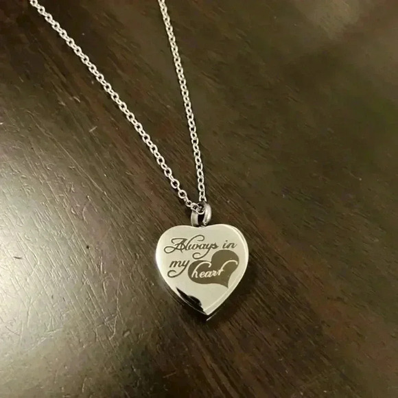 Stainless Steel Heart Memorial Necklace - Picture 1 of 5